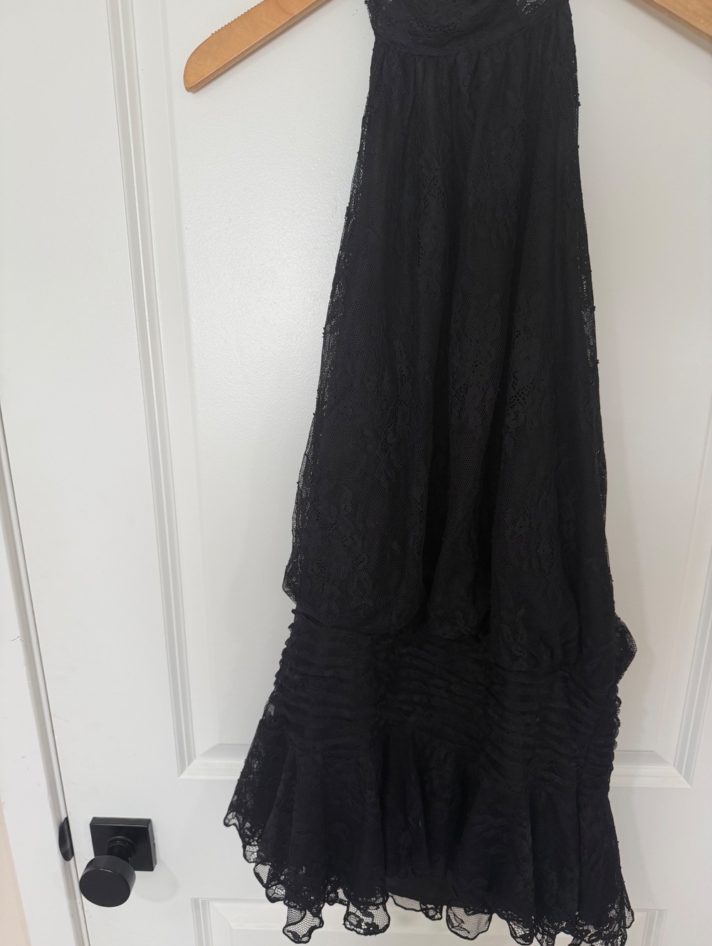 Peppermayo Willow Lace Mini Dress Black Halter Open Back Size 6 - Picture 5 of 7